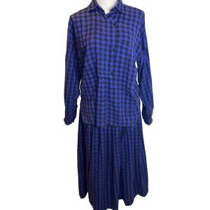 James River Traders Vintage Womens Skirt Top Set Size Medium Purple Pure Cotton